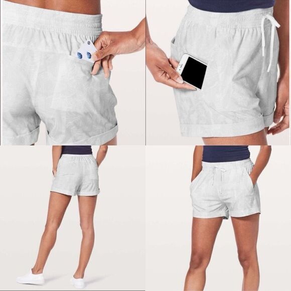Lululemon Spring Break Away Shorts Stretch Wave White Sz 12 3" Inseam - Picture 1 of 7
